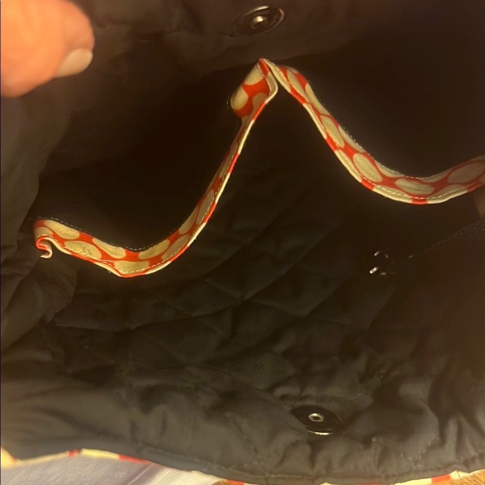 NWOT-Borsa Bella Vibrant Orange and White Geometric Shoulder Bag - Picture 5 of 5
